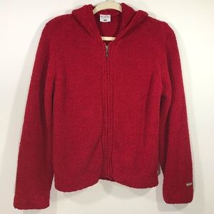 Columbia Fuzzy Red Sweater Womens SZ Small